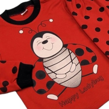 ПИЖАМНЫЙ КОМПЛЕКТ С ДЛИННЫМ РУКАВОМ ИЗ ХЛОПКА БОЖЬЯ КОРОВКА 80