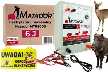 ELEKTRYZATOR 12/230V PASTUCH ELEKTRYCZNY uniwersalny 6J dziki bydło sarny