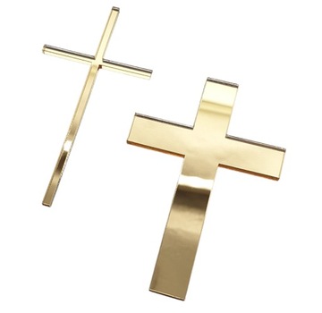Боковой топпер для торта золотой CROSS CROSS DECOR для зеркала для причастия на крещение