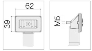 PRZELEW PROSTOKĄTNY 6,2 x 3,9 cm ZAŚLEPKA ZLEWOZMYWAKA CHROM Z RURKĄ ŚRUBKĄ