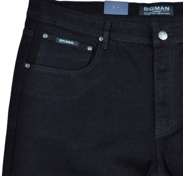 Spodnie męskie jeans Big Man bm050-7 czarne pas 110 cm 43/30