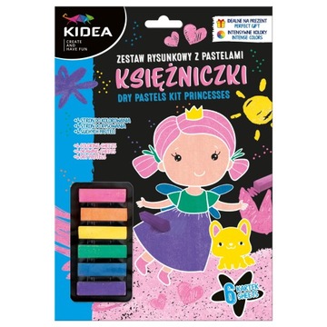Zestaw rysunkowy z pastelami Księżniczki, Kidea