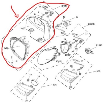 ПРАВАЯ ФОНАРЬ ЗАДНЯЯ ФОНАРЬ Quad ATV Linhai V-TWIN 520/550/600cc OEM!
