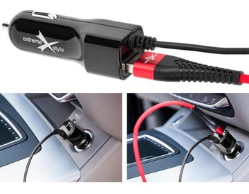 Автомобильное зарядное устройство для телефона USB type-C + USB