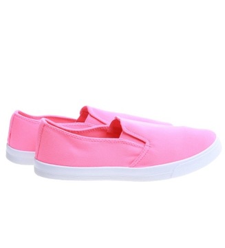 DAMSKIE TRAMPKI TENISÓWKI SLIP ON FUKSJA 13608 39