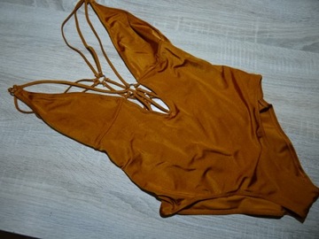 New Look strój kąpielowy jednoczęściowy rudy rozmiar L
