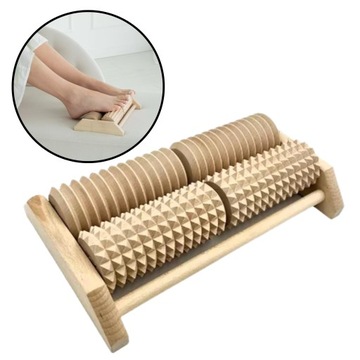 MASAŻER DO STÓP DREWNIANY ROLLER DWURZĘDOWY MASAŻ