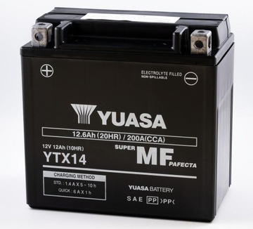 АККУМУЛЯТОР ДЛЯ МОТОЦИКЛА YUASA YTX14-BS 12V 12,6AH 200A ЯПОНСКИЙ ОРИГИНАЛ 