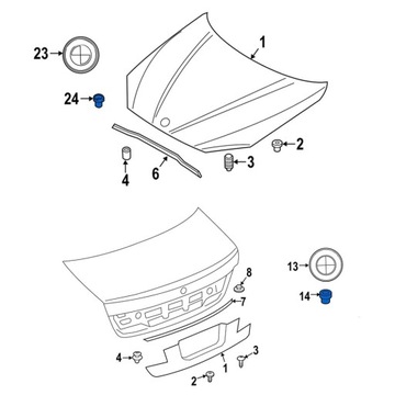 BMW ЭМБЛЕМА ЛОГОТИП задний люк 74 мм + втулки
