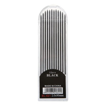 12 sztuk 2.0mm ołówek automatyczny czarny 2B wkład