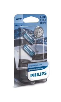 Philips W5W 5W WhiteVision Ultra BIELSZE ŚWIATŁO