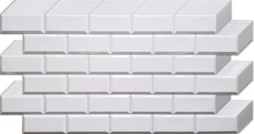 Ścienne Panele KAFELKI Białe 3D PCV GREY SEAM 10x