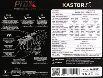PROX KASTOR X LAMP 1800LM POWERBNK 6400 мАч USB-C