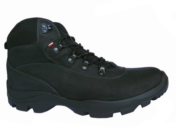 WOJAS trekking wysoki czarny 9378-91 skórzany 41