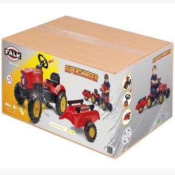 ТРАКТОР С ОТКРЫВАЮЩИМСЯ КАПОТОМ И ПРИЦЕПОМ FALK