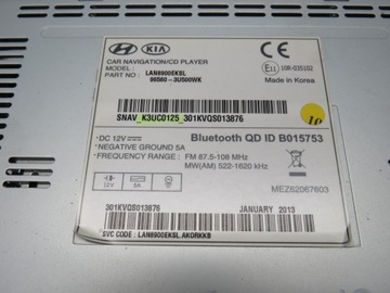KIA SPORTAGE III RADIO NAWIGACJA NAVI 96500-3U500WK