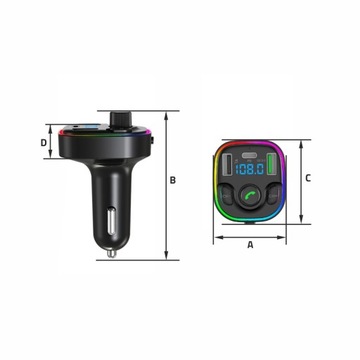 Автомобильное зарядное устройство Bluetooth FM-передатчик PD 20W QC3.0 USB-C LED Manta