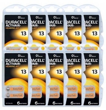 60x BATERIE DURACELL DO APARATÓW SŁUCHOWYCH 13