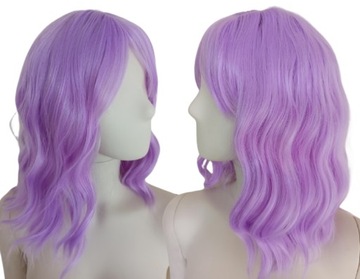 Peruka do ramion lawendowy fiolet pastel goth loki
