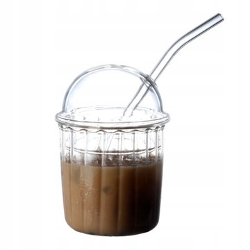 Szklanka 450ml z pokrywką i słomką