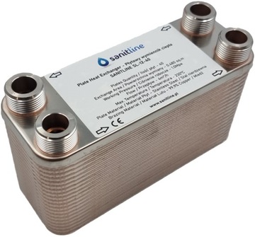 SANITLINE 40 ПЛАСТИНЧАТЫЙ ТЕПЛООБМЕННИК 35 кВт 4x 3/4