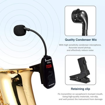 Беспроводной микрофон для саксофона, УВЧ, беспроводной