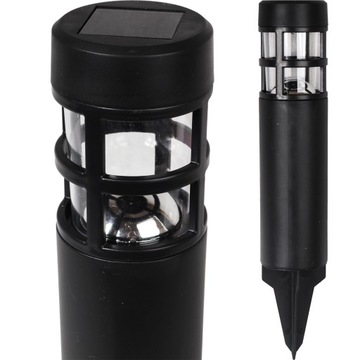 NOWOCZESNA LAMPA SOLARNA czarna BLACK wbijana ogrodowa lampka do OGRODU
