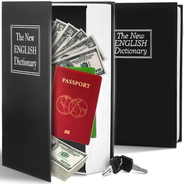 SEJF KSIĄŻKA NA PIENIĄDZE KASETKA METALOWA DUŻA XL