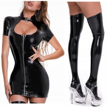 КОСТЮМНОЕ ПЛАТЬЕ И ЧУЛКИ НАБОР НАРЯДОВ SEXY L