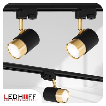 Комплект шин Полоса RAIL 2м + 4x отражатель GU10 Лампа ЧЕРНОЕ золото