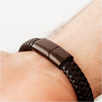 BLINGART ПОДАРОК ​​ПАПЕ Кожаный браслет СЕМЕЙНЫЙ МАГНИТ БЕСПЛАТНАЯ ГРАВИРОВКА