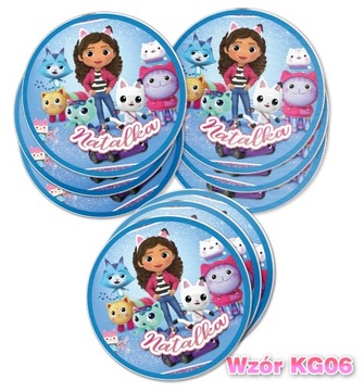 12szt Naklejki nalepki KOCI DOMEK GABI + IMIĘ