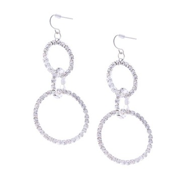 Круглые серьги с кристаллами для молодоженов.