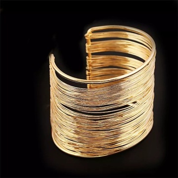 ШИРОКИЙ БРАСЛЕТ-МАНКЕТА, ЗОЛОТОЙ МЕТАЛЛ, ЖЕНСКИЙ ПОДАРОК