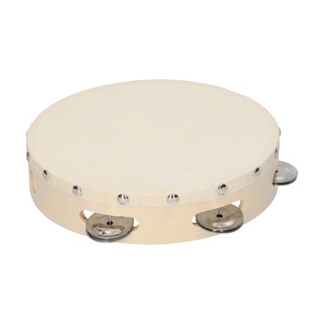 8 Inch Hand Tambourine with Metal Single Row