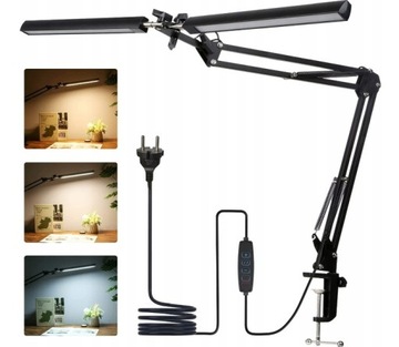 LAMPA BIURKOWA PODWÓJNA LED LAMPKA KREŚLARSKA 24W