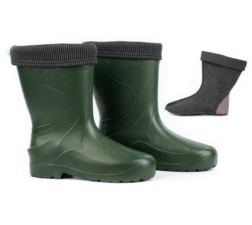 Lekkie Buty Kalosze Gumowce Gumiaki EVA ocieplane VERONA oliwka 35