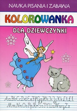 Kolorowanka dla dziewczynki z nauką pisania