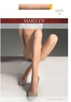 Rajstopy Elastyczne Półmatowe Transparentne PUDRE Super 15 DEN Marilyn 2-S