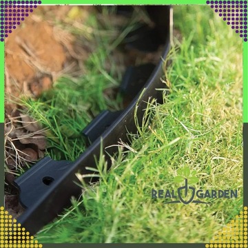 Садовый газонный обод набор 50x50x10m 30 дюбелей черные якоря