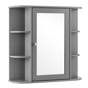 Szafka łazienkowa z lustrem szara 65 x 17 x 64 cm