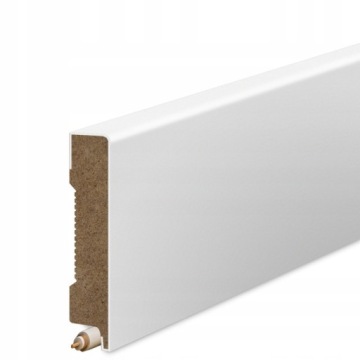 60x12 mm LISTWA PRZYPODŁOGOWA BIAŁA MDF DEKORACYJNA COKÓŁ promień R2