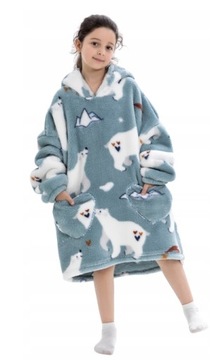 ДЕТСКОЕ ОДЕЯЛО СВИТШОТ ДЛЯ ДЕТЕЙ ПЛОТНАЯ ПИЖАМА В ПОДАРОК ​​ТЕПЛАЯ толстовка-одеяло 3в1