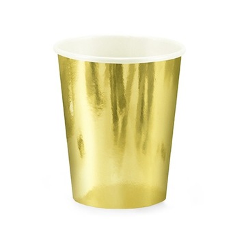 Kubeczki złote 220ml 6szt Party Urodziny