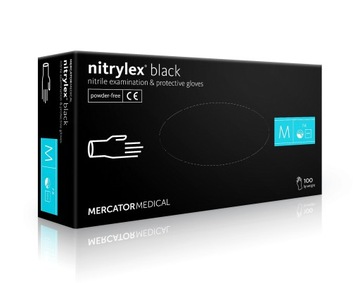 RĘKAWICZKI nitrylowe czarne NITRYLEX BLACK R. M