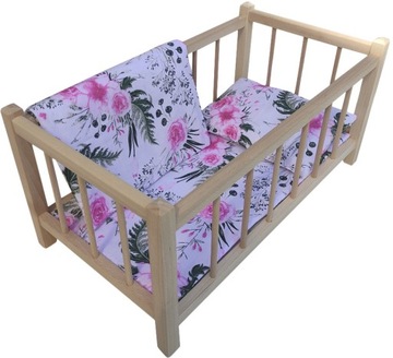 Деревянная КРОВАТЬ, КОЛЯНКА для кукол, ПОСТЕЛЬНОЕ ПРИНАДЛЕЖЕНИЕ - НОВИНКА