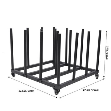 Передвижная тележка для хранения винила. Стальная трубка. Универсальный и устойчивый держатель виниловых рулонов.