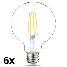 6x Żarówka dekoracyjna filament E27 G95 8W kula OPIS !