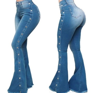 TaoguoShop-MT-SKU132291 jeansy damskie dzwony rozmiar M