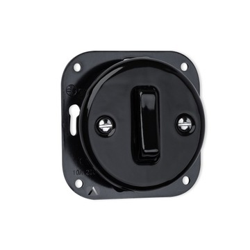 Włącznik pojedynczy ANTICA retro CZARNY loft